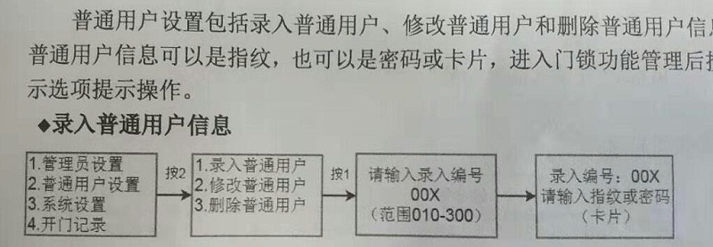 指纹锁添加用户流程