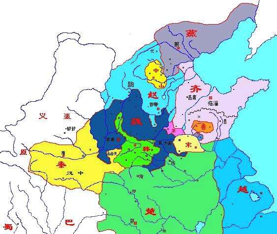 公元前250年战国地图图片